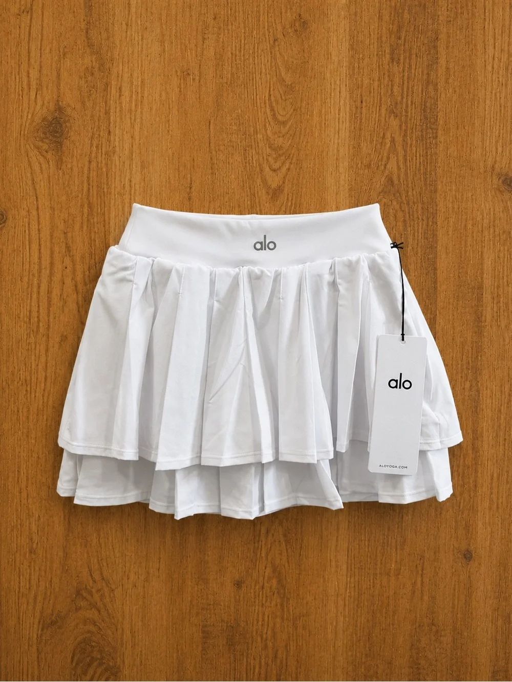 Alo White Double Or Nothing Tennis Skirt